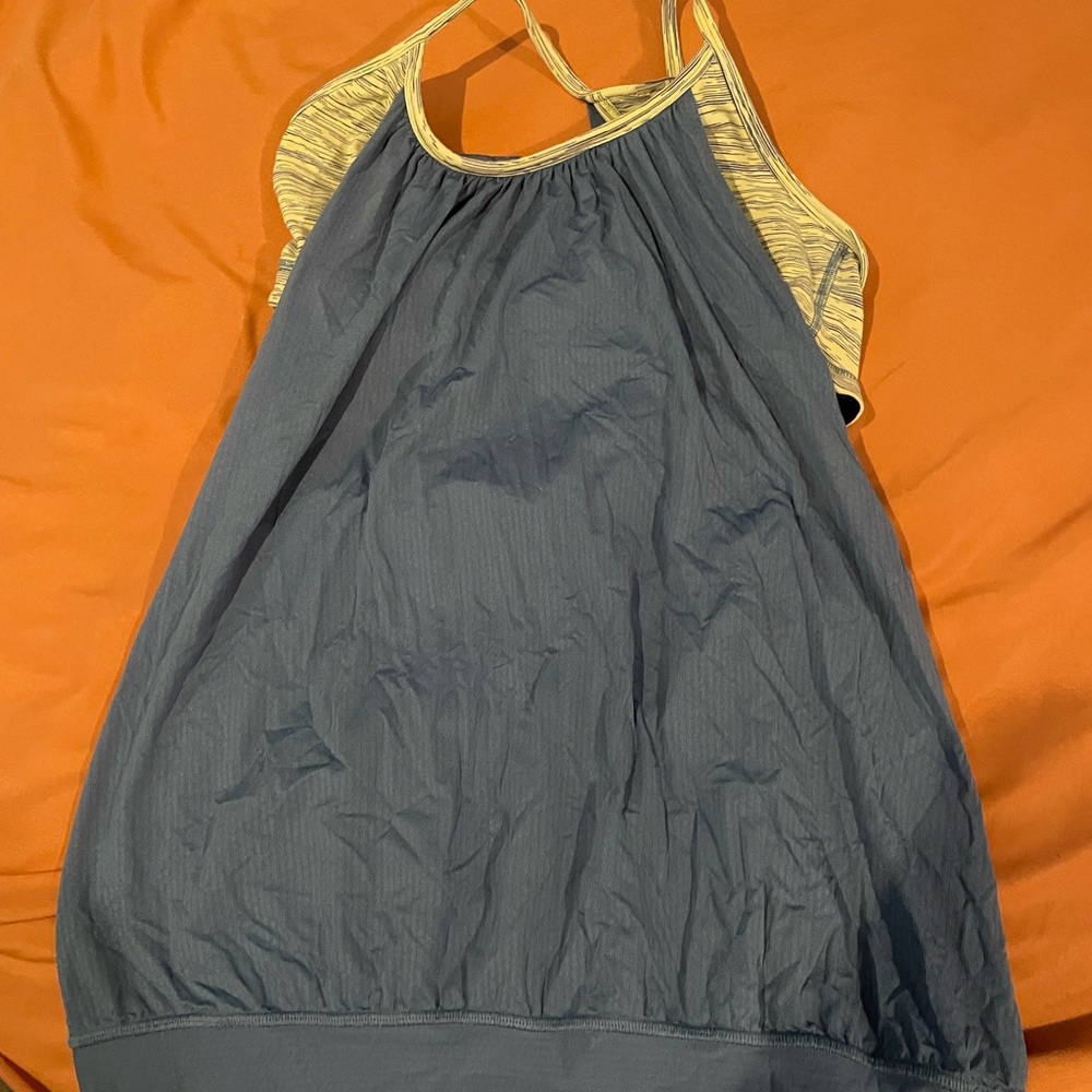 Gray and Yellow workout top